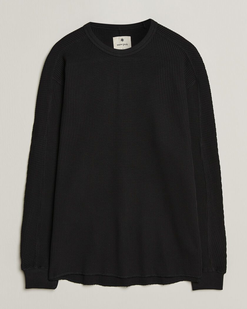Snow Peak Heavyweight Waffle Pullover Black – Musta
