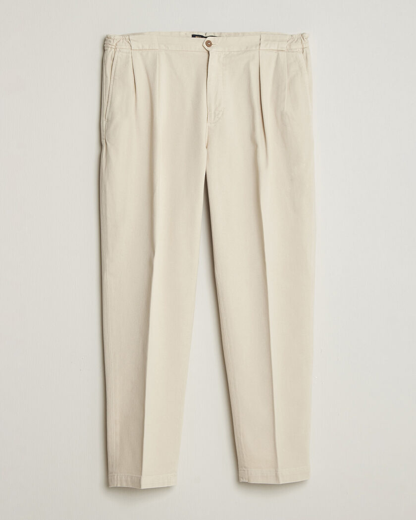 Briglia 1949 Portobello Loose Fit Cotton Trousers Ecru – Valkoinen