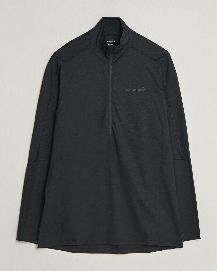 Norrøna Falketind Equalizer Wool Zip Neck Caviar Black – Musta