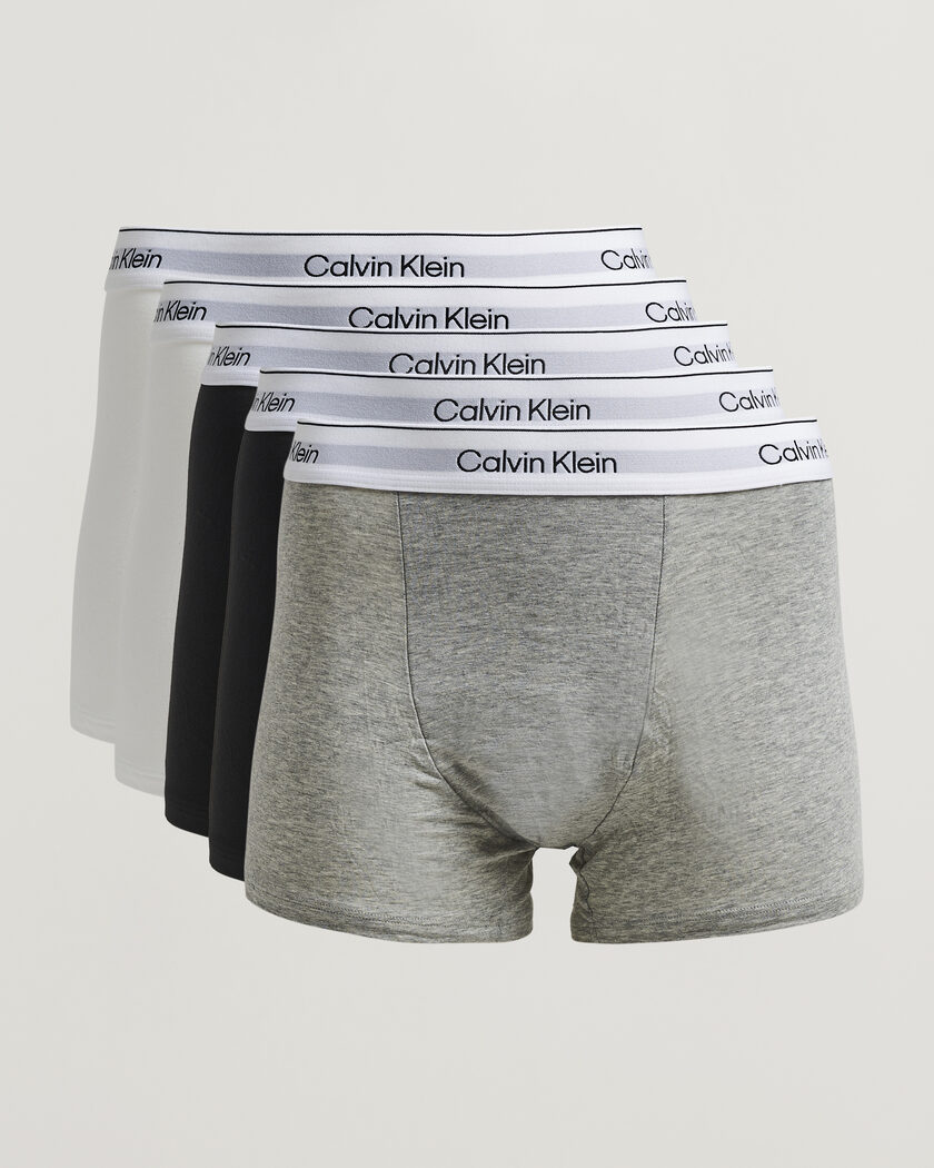 Calvin Klein 5-Pack Icon Cotton Stretch Relaxed Trunk White/Black/Grey – Monivärinen