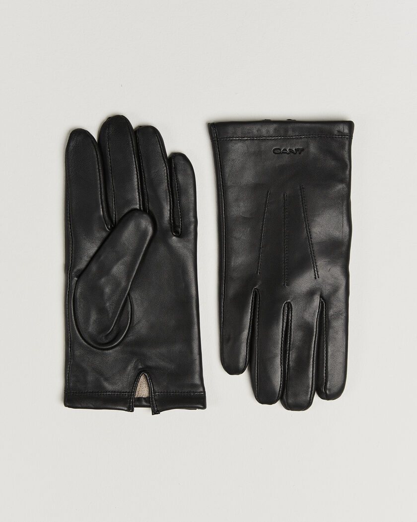 Gant Cashmere Lined Leather Glove Black – Musta