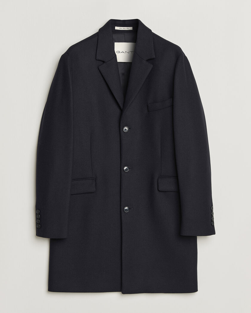 Gant Classic Wool/Cashmere Coat Evening Blue – Sininen