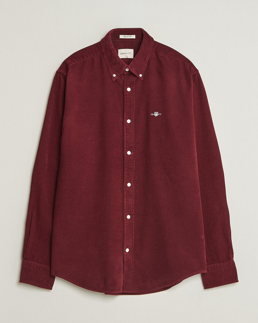 Gant Regular Fit Corduroy Shirt Deep Grape Wine – Punainen