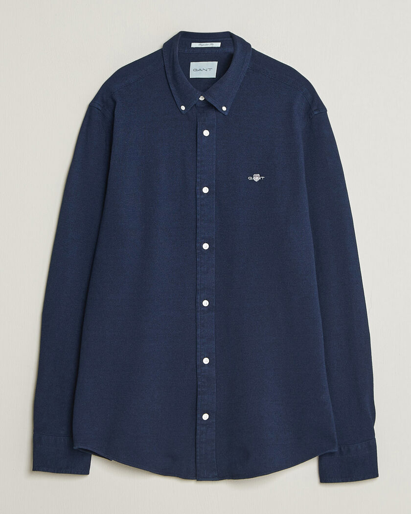 Gant Regular Fit Indigo Jersey Pique Shirt Dark Blue – Sininen