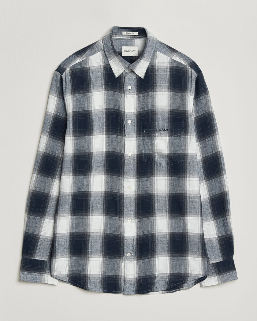 Gant Regular Fit Windblown Flannel Checked Shirt Evening Blue – Sininen
