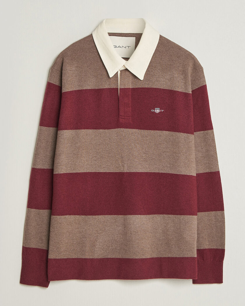Gant Lambswool Barstriped Rugger Deep Grape Wine – Monivärinen