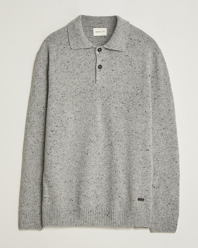 Gant Neps Wool Polo Grey Melange – Harmaa
