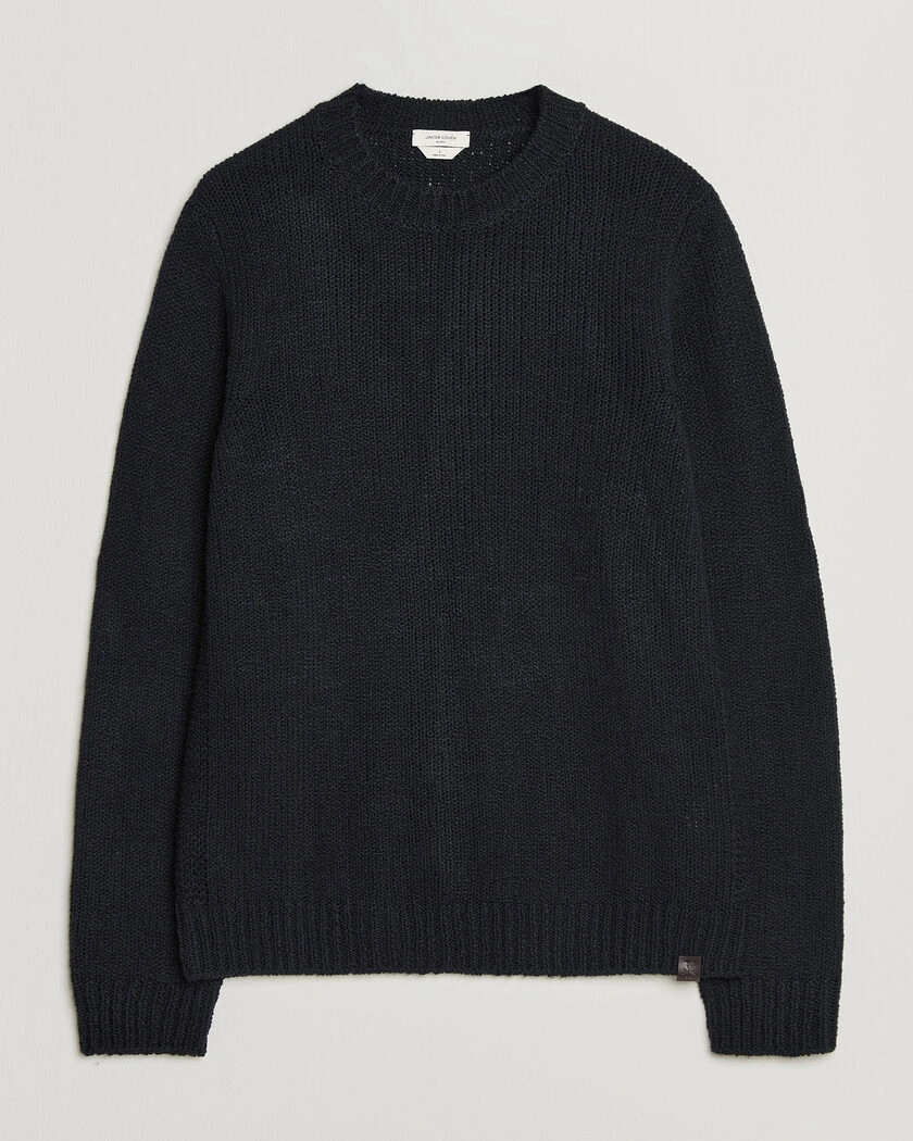Jacob Cohën Muffled Virgin Wool Link Stitch Sweater Navy – Sininen
