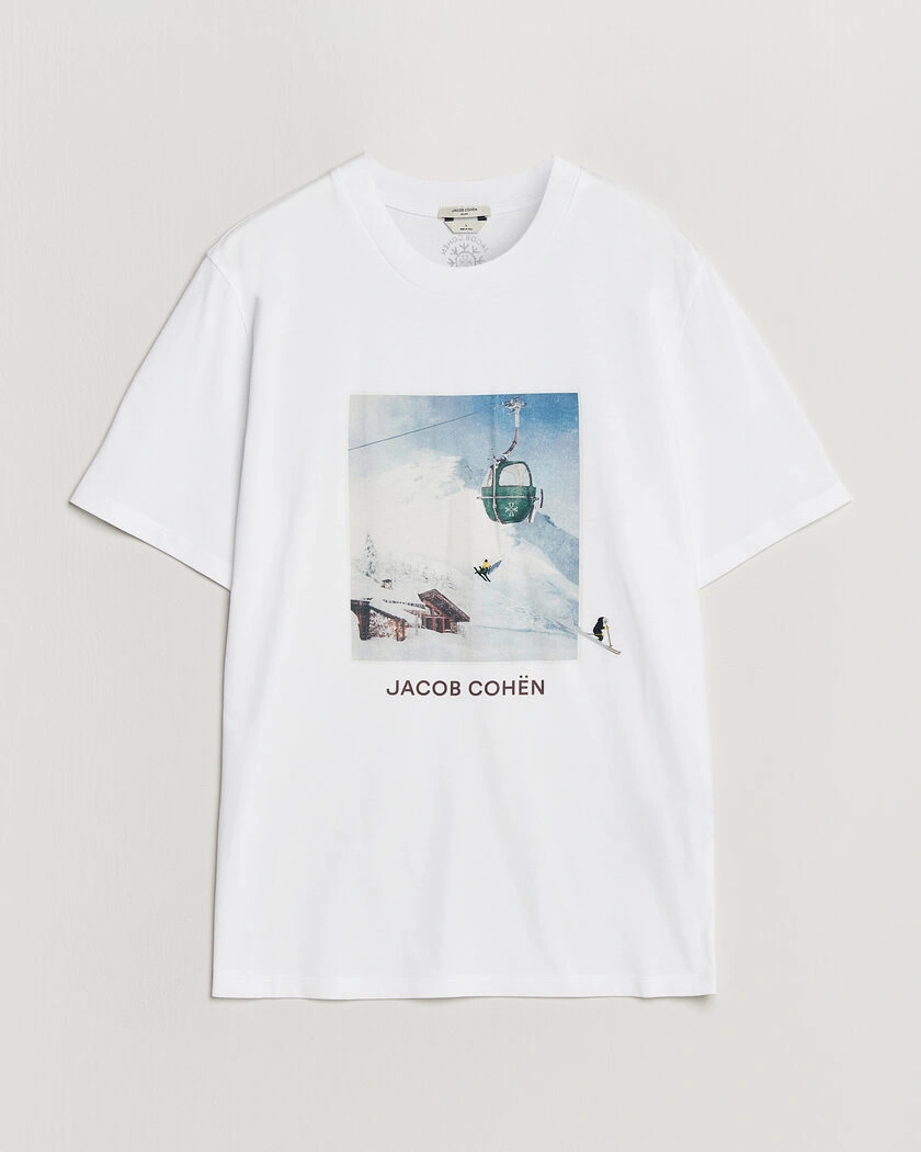 Jacob Cohën Apres Ski Printed T-Shirt White – Valkoinen