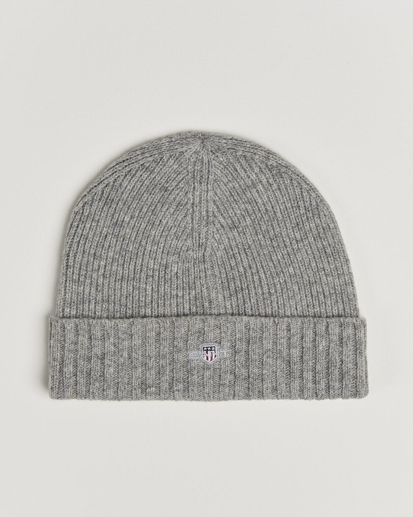 Gant Wool Beanie Grey Melange – Harmaa