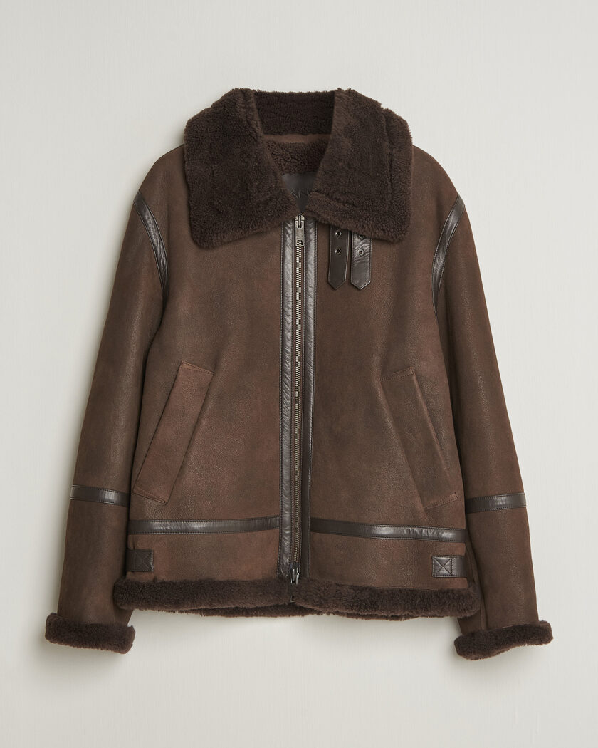 Gant Classic Shearling Jacket Black Brown – Ruskea