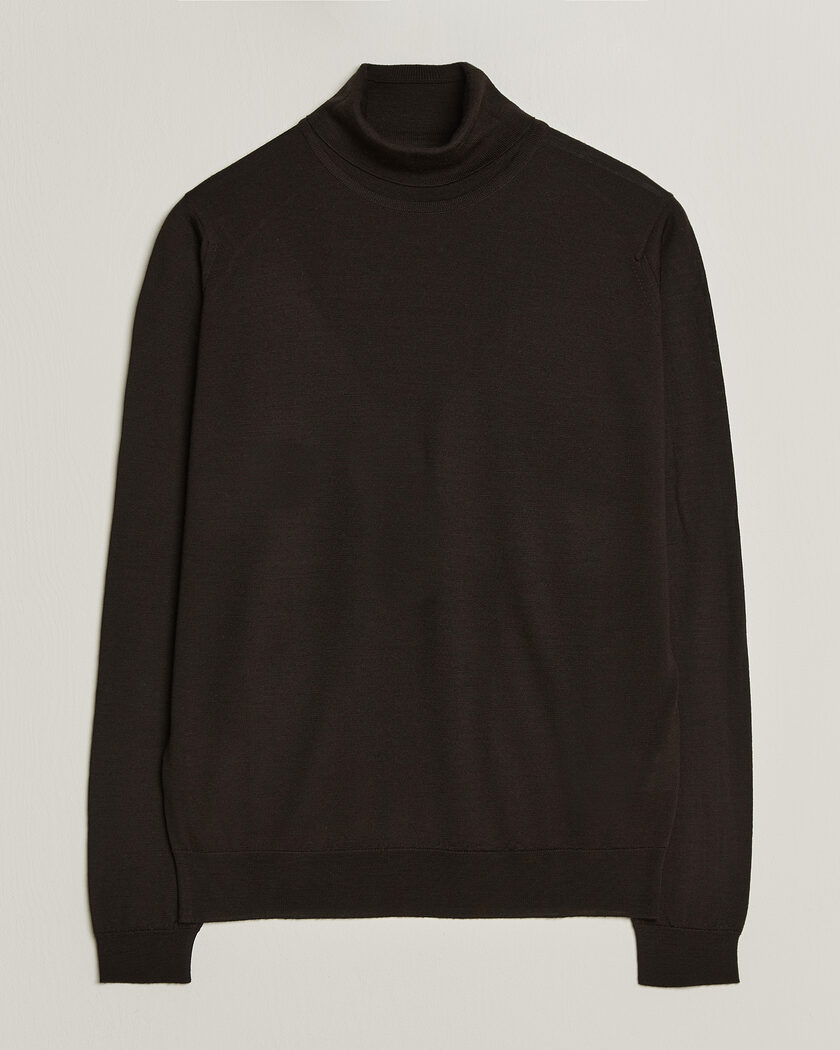 John Smedley Cherwell Extra Fine Merino Rollneck Faulkner Brown – Ruskea