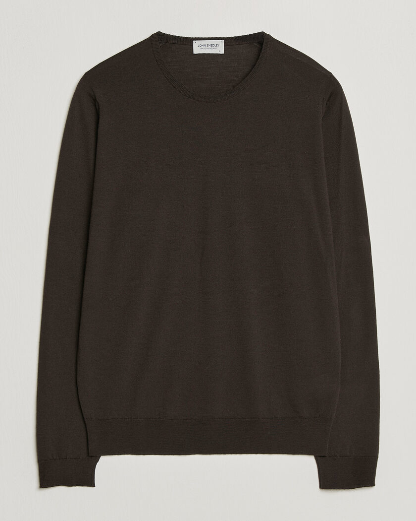 John Smedley Lundy Extra Fine Merino Crew Neck Faulkner Brown – Ruskea