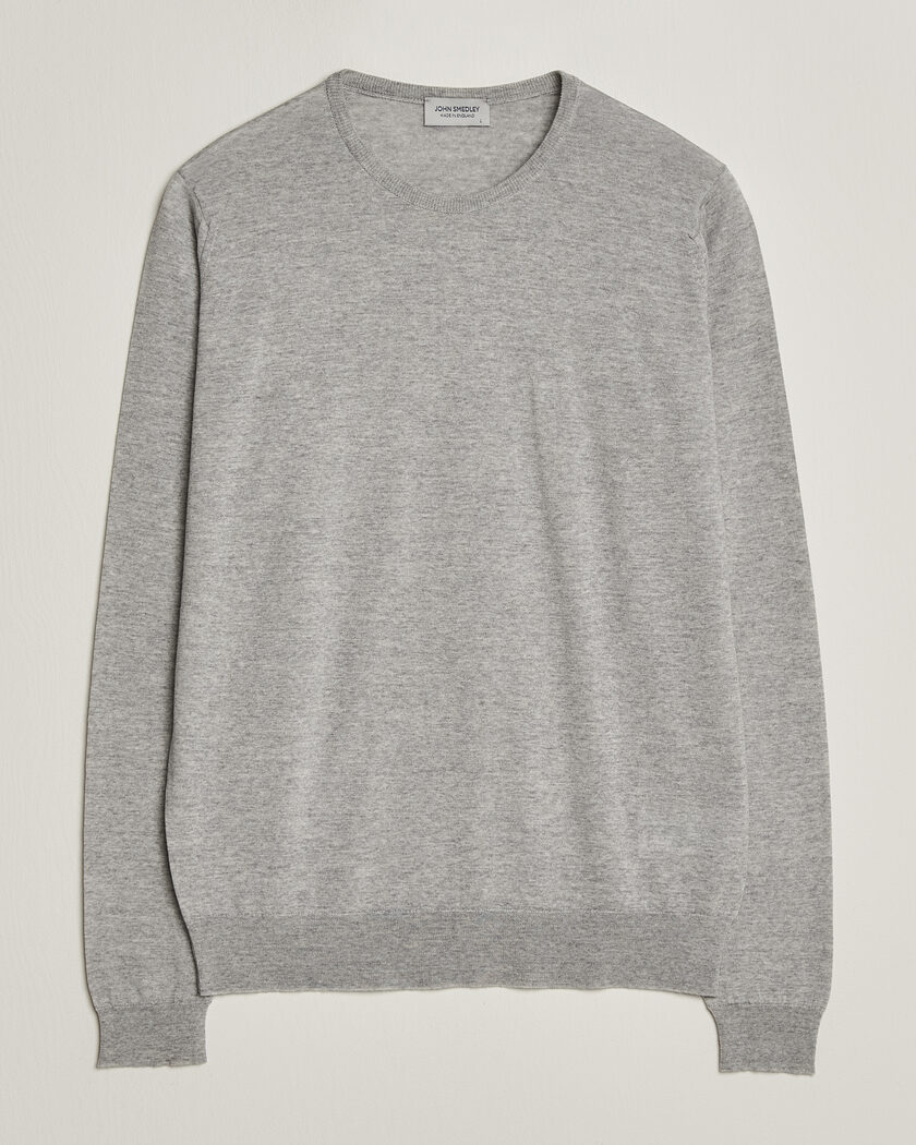 John Smedley Lundy Extra Fine Merino Crew Neck Nimbus Grey – Harmaa