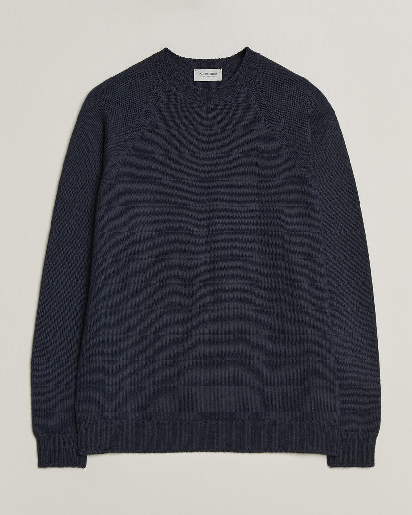 John Smedley Denver Extra Fine Merino Crew Neck Midnight – Sininen