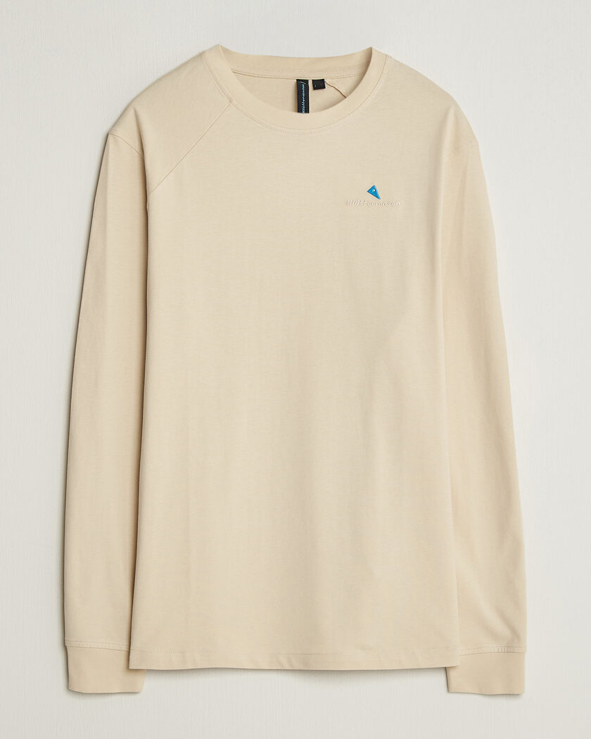 Klättermusen Root Long Sleeve Logo T-Shirt Clay – Valkoinen
