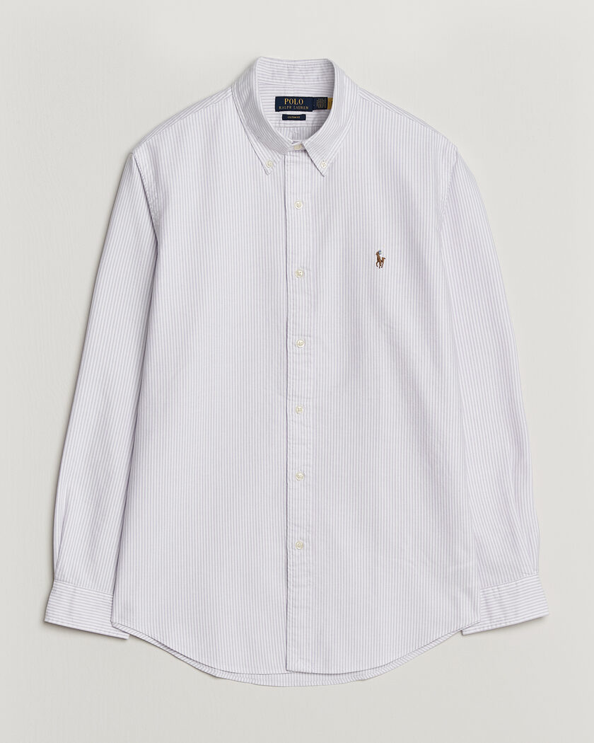 Polo Ralph Lauren Custom Fit Striped Oxford Shirt Lilac/White – Liila