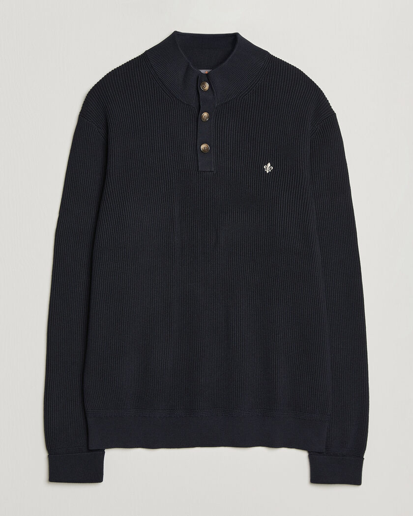 Morris Niall Half Button Sweater Old Blue – Sininen