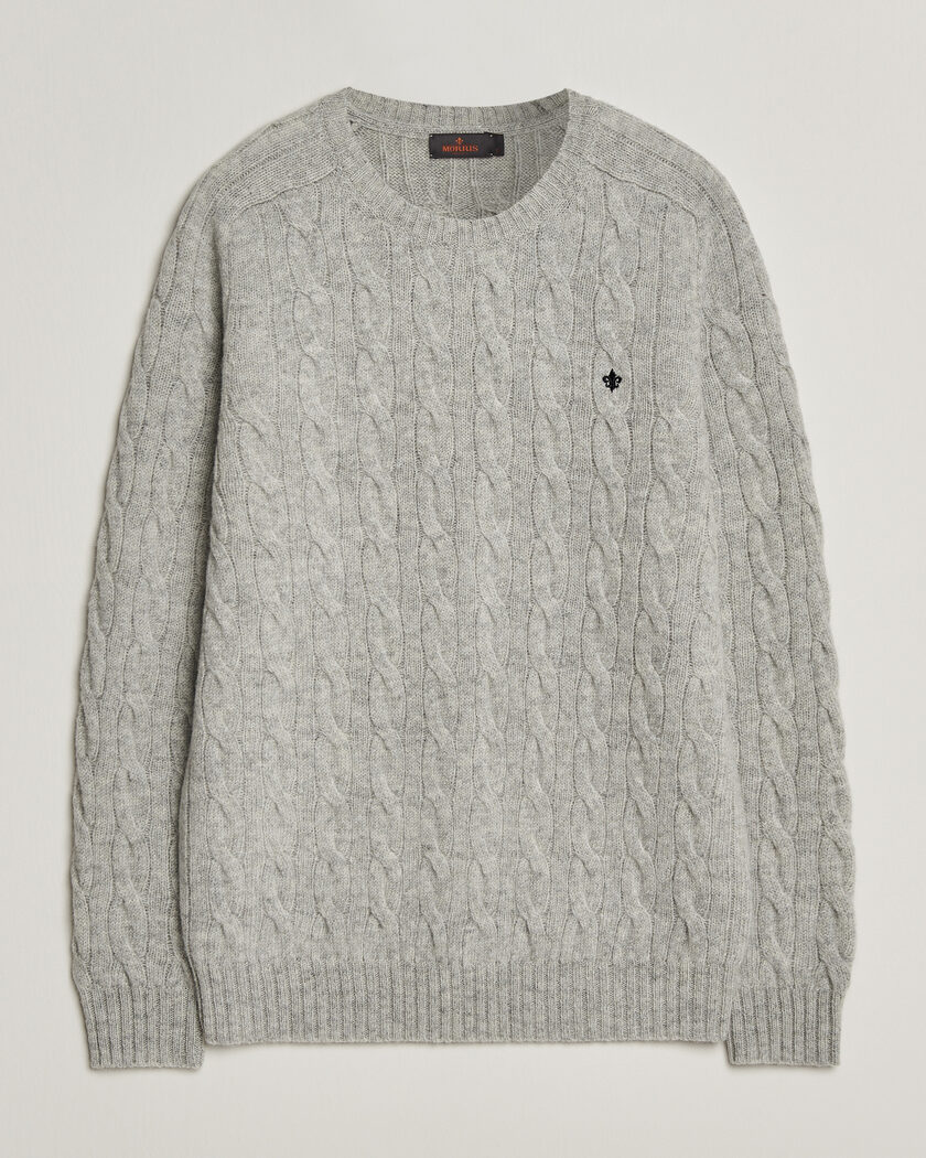 Morris Archard Cable Sweater Grey – Harmaa