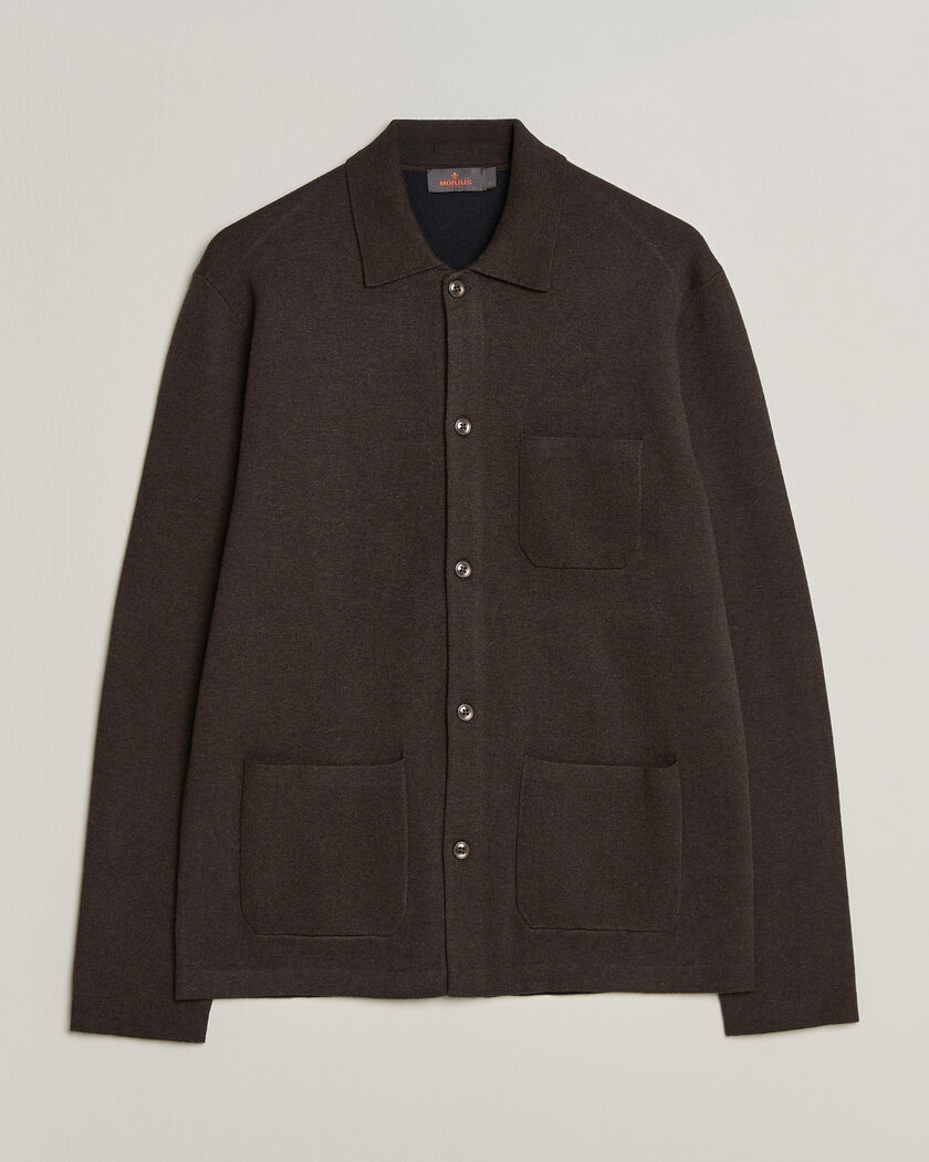 Morris Dudley Knitted Overshirt Brown – Ruskea