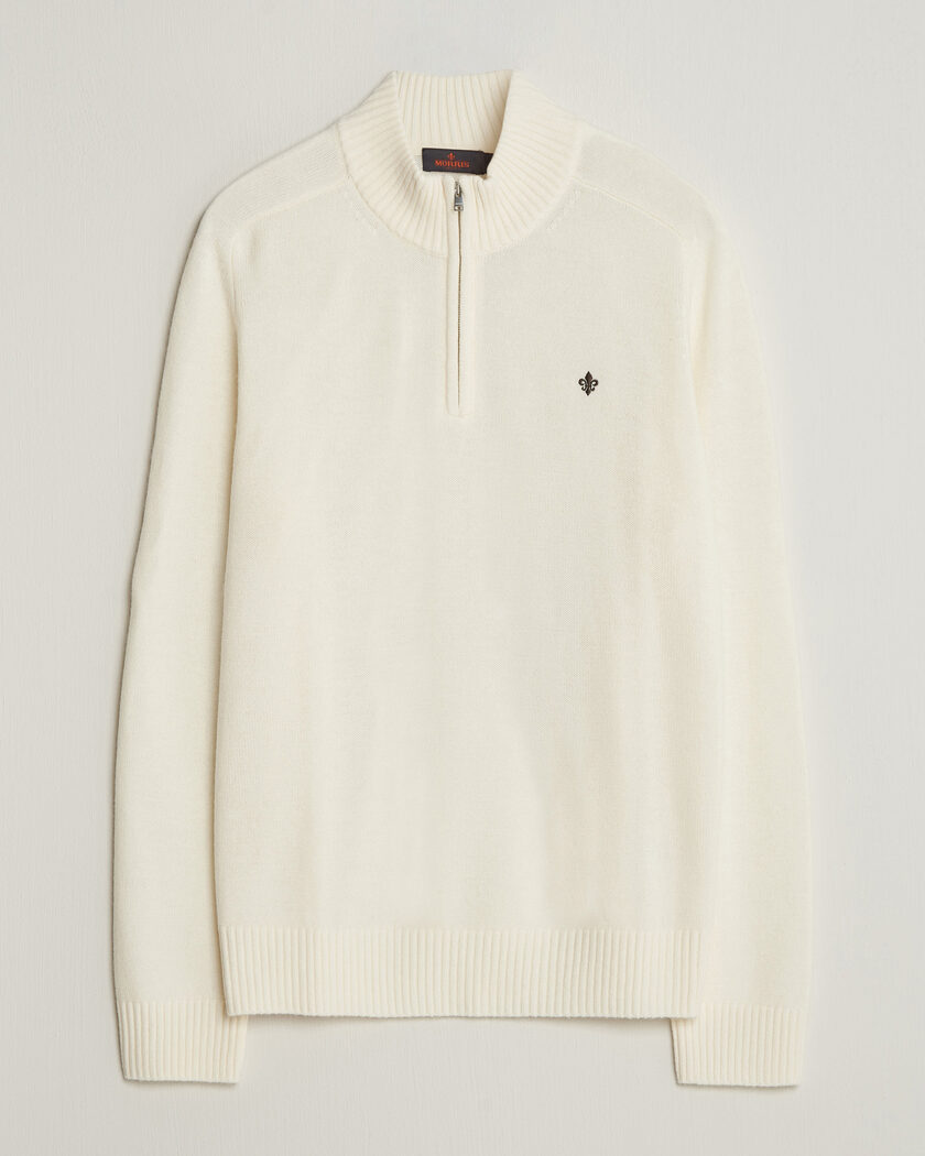 Morris Hertford Lambswool Half Zip Off White – Valkoinen