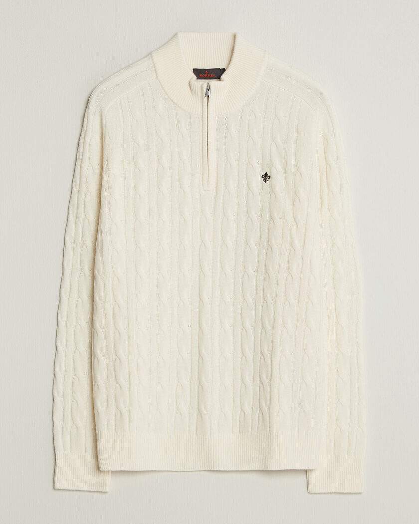 Morris Hertford Cable Half Zip Off White – Valkoinen