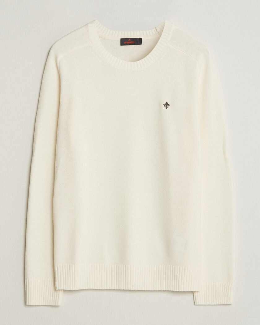 Morris Hertford Lambswool Crew Neck Off White – Valkoinen