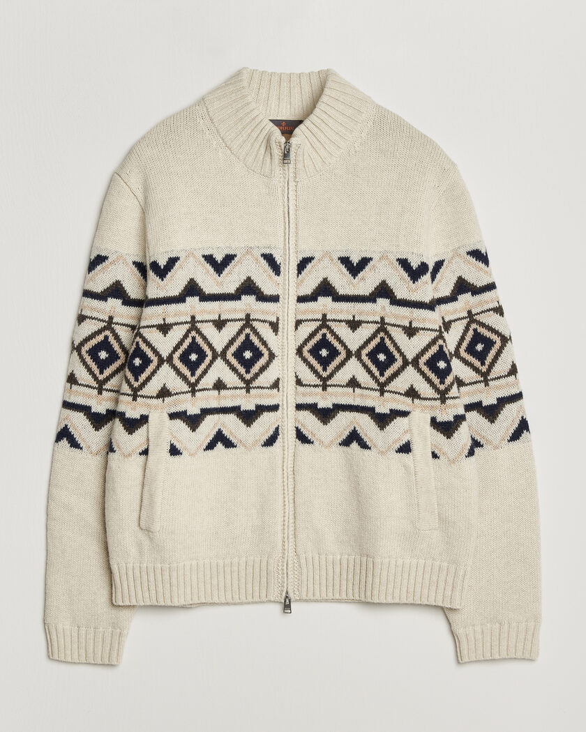Morris Hadley Zip Cardigan Off White – Valkoinen