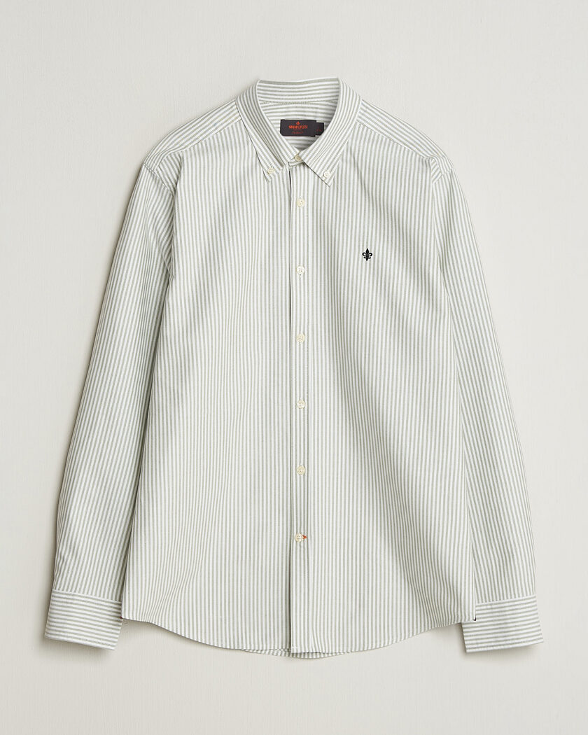 Morris Douglas Oxford Stripe Shirt Olive – Vihreä
