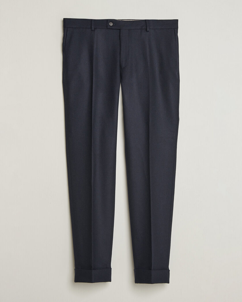 Morris Flannel Suit Trousers Navy – Sininen