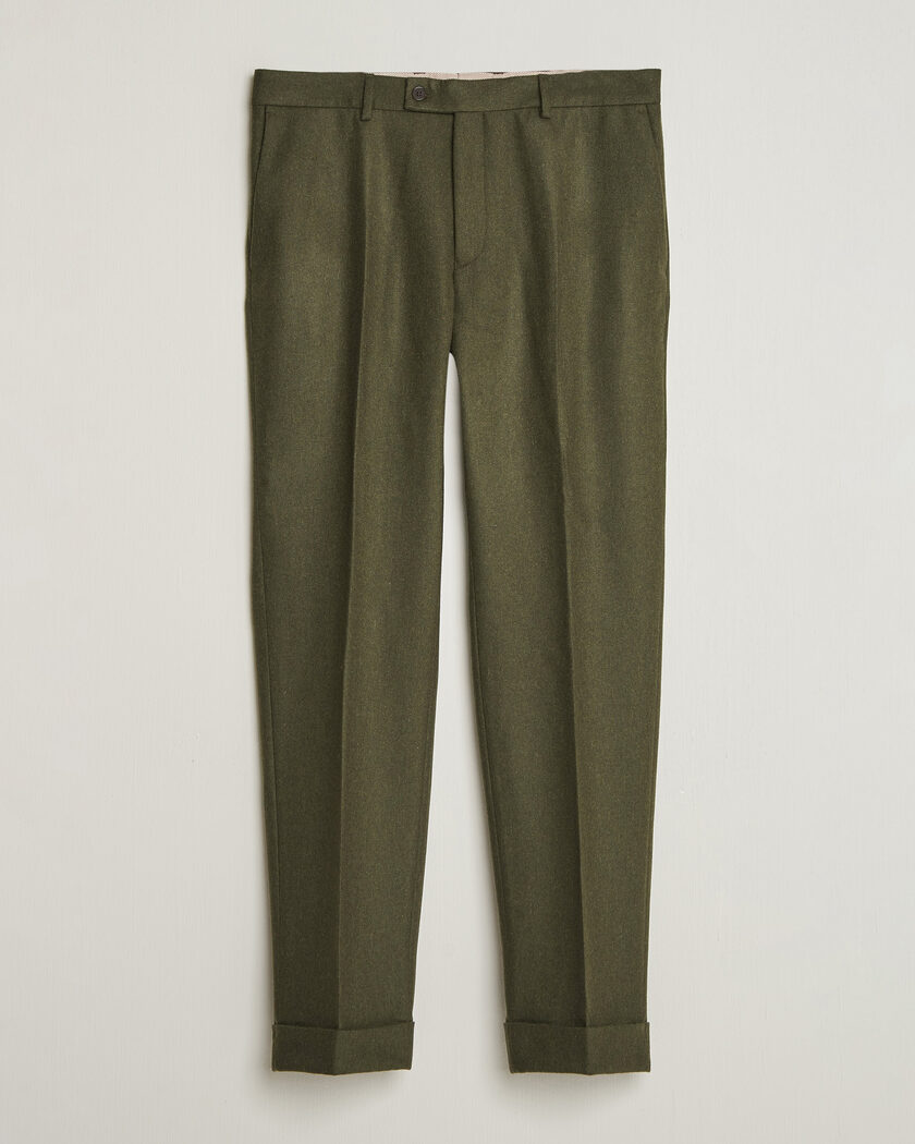 Morris Flannel Suit Trousers Green – Vihreä