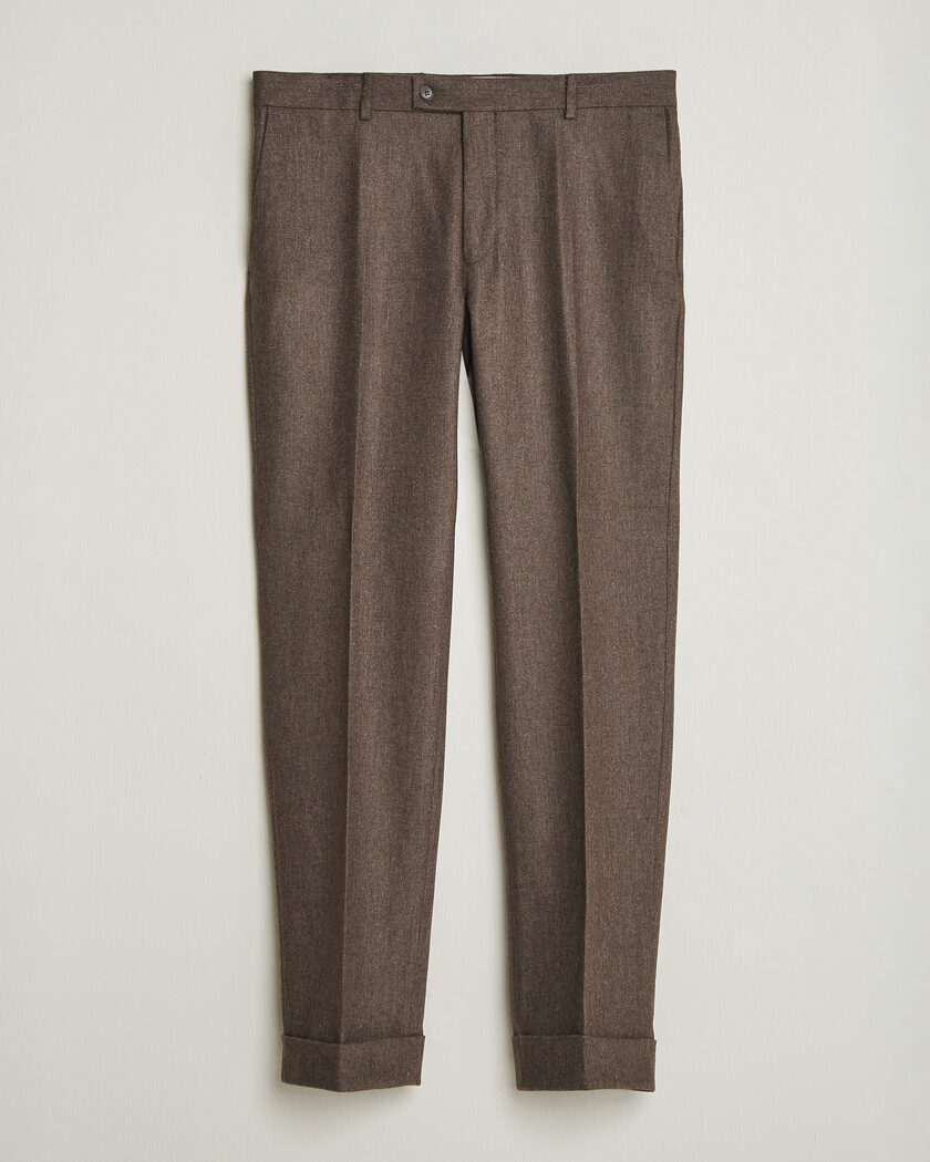 Morris Flannel Suit Trousers Brown – Ruskea