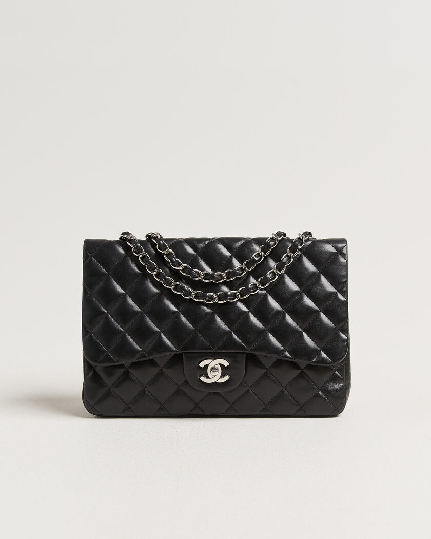 Chanel Pre-Owned Classic Jumbo Single Flap Bag Lambskin Black – Musta