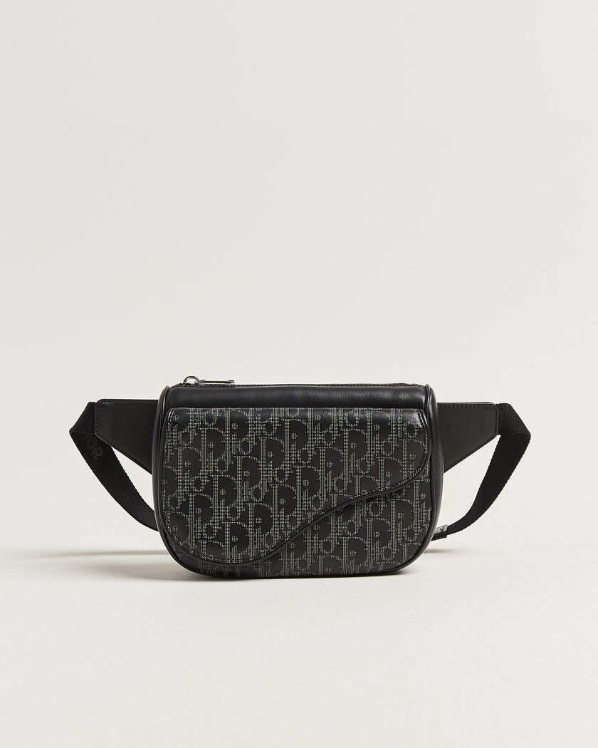 Dior Pre-Owned Saddle Bag Oblique Leather Black – Musta