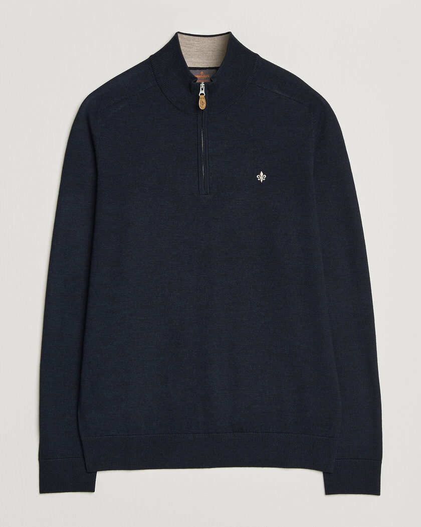 Morris John Merino Half Zip Navy – Sininen