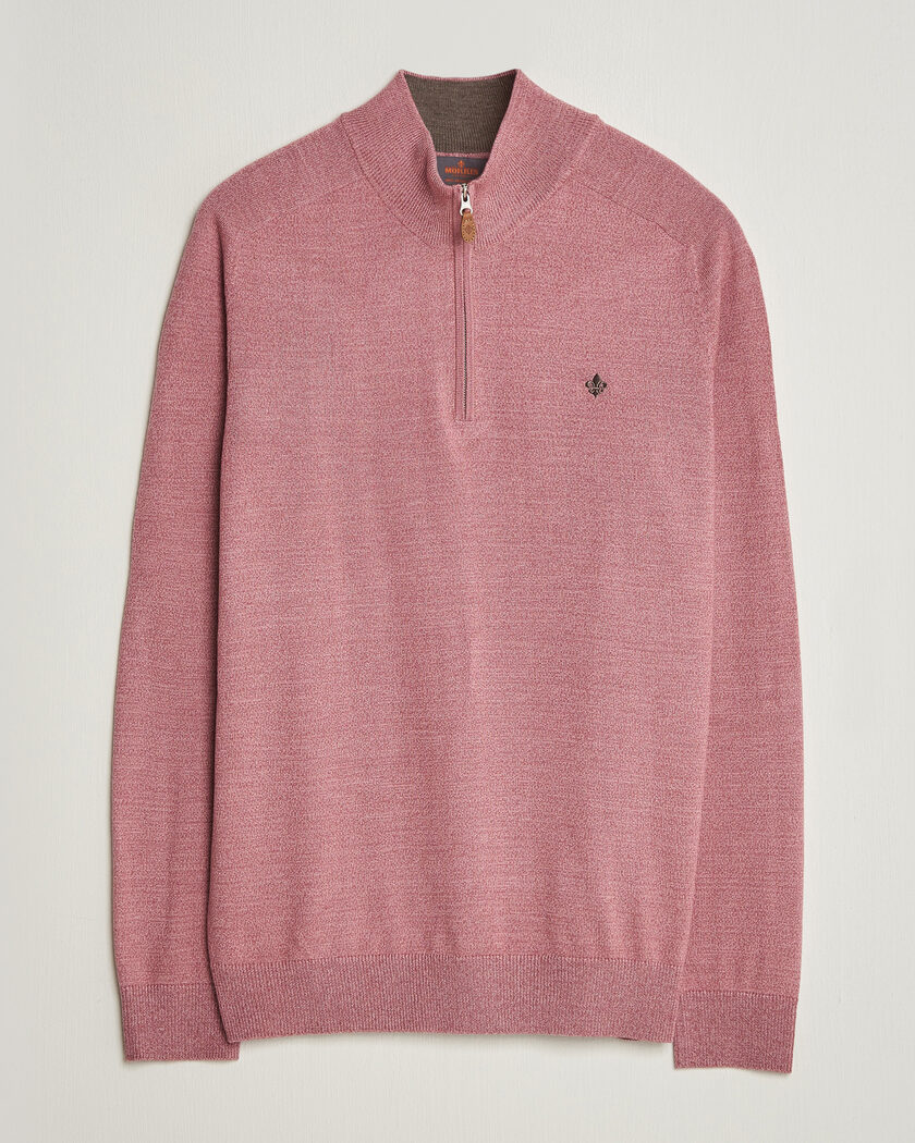Morris John Merino Half Zip Cerise – Vaaleanpunainen