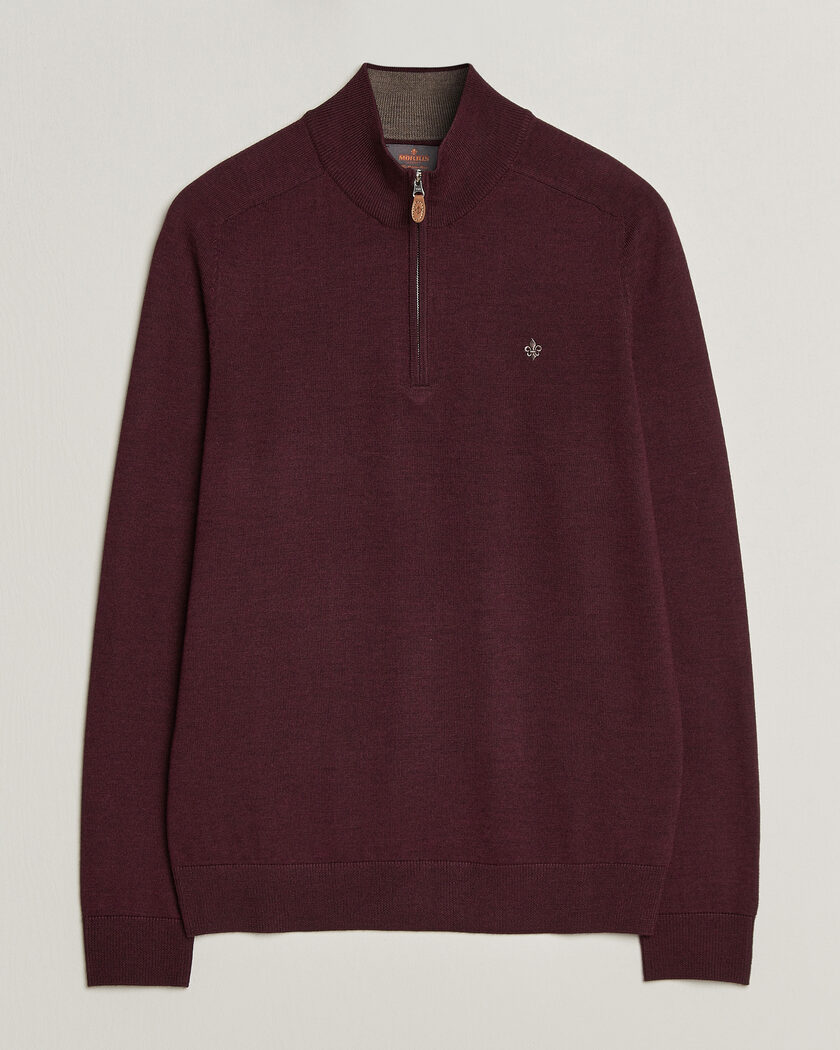Morris John Merino Half Zip Wine Red – Punainen