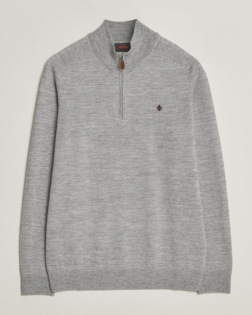 Morris John Merino Half Zip Mid Grey – Harmaa