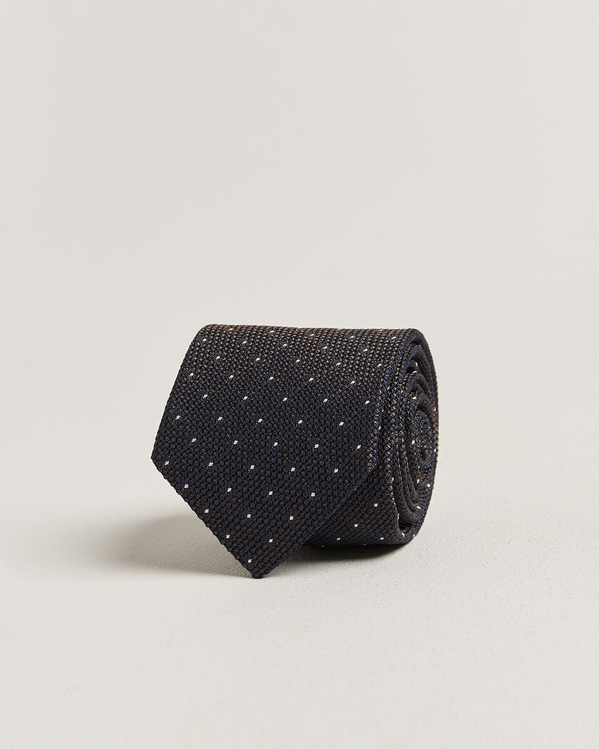 Amanda Christensen Silk Grenadine Dot 8cm Tie Brown – Ruskea