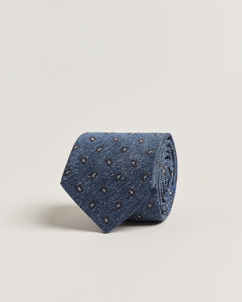 Amanda Christensen Silk Bourette Paisley 8cm Tie Sky Blue – Sininen