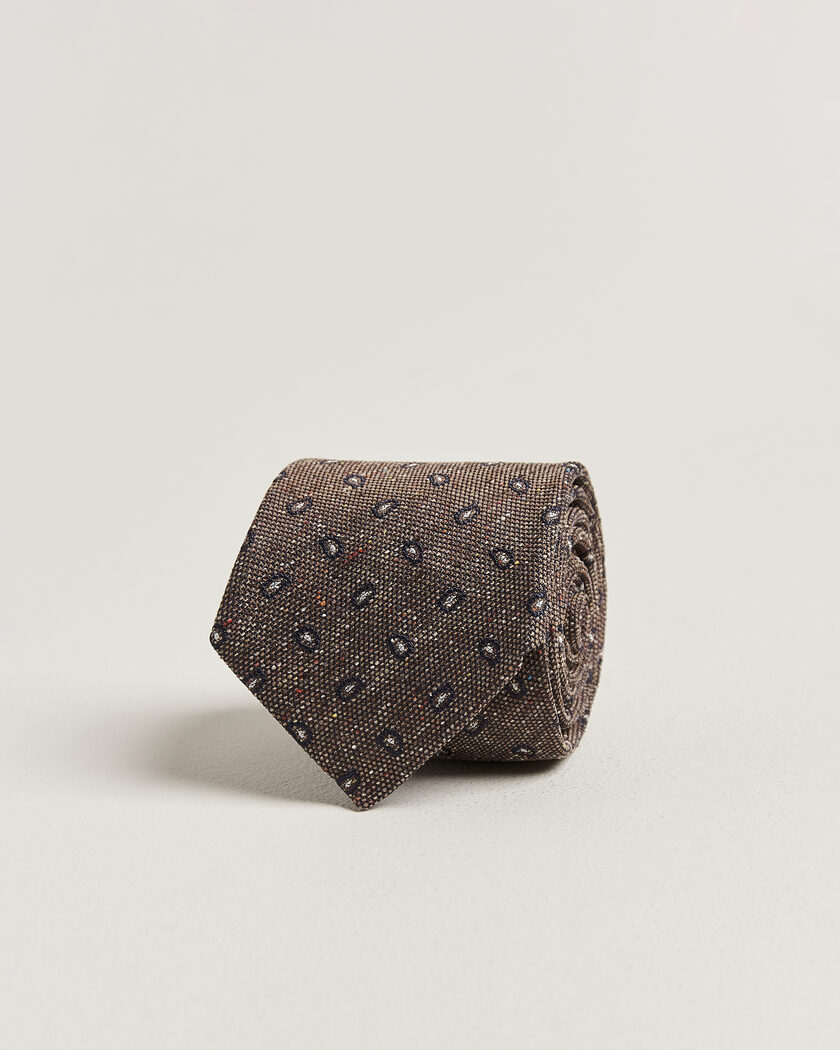 Amanda Christensen Silk Bourette Paisley 8cm Tie Brown – Ruskea