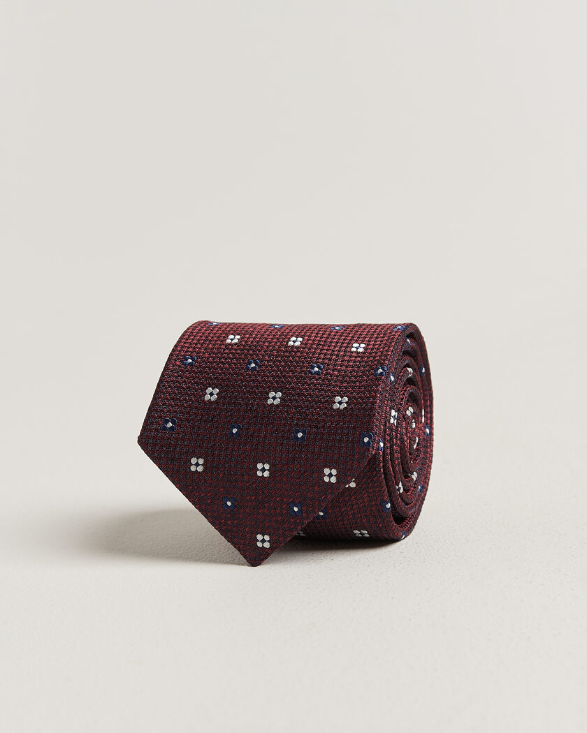 Amanda Christensen Silk Flower 8cm Tie Wine – Punainen