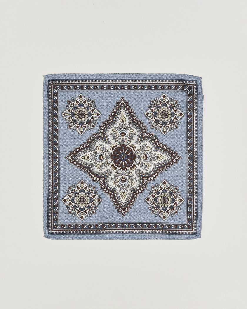 Amanda Christensen Silk Schappe Doublefaced Pocket Square Blue – Sininen