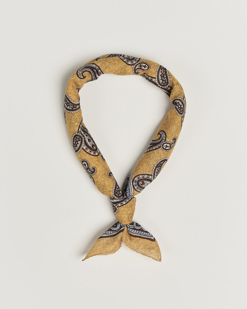 Amanda Christensen Cotton Voile Printed Paisley Bandana Yellow – Keltainen
