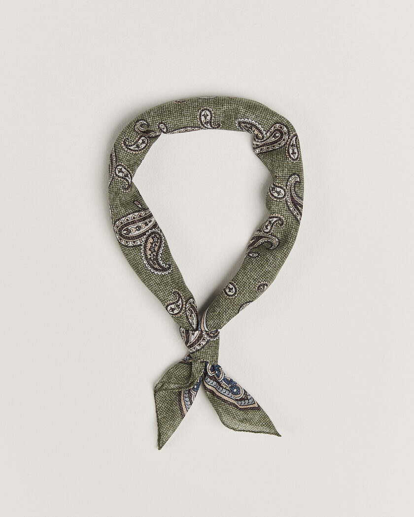 Amanda Christensen Cotton Voile Printed Paisley Bandana Green – Vihreä