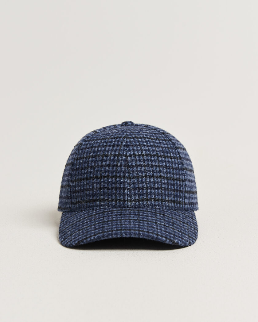 Varsity Headwear Mohair Wool Checked Baseball Cap Navy – Sininen