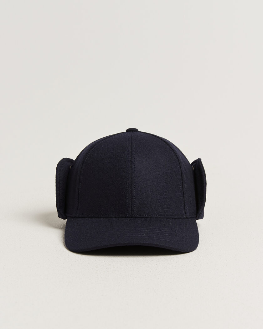 Varsity Headwear Merino Wool Earflap Baseball Cap Dark Navy – Sininen