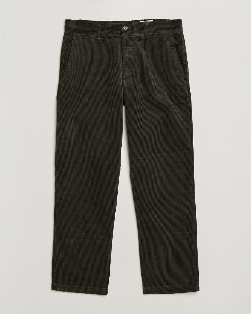 NN07 Aden Regular Fit Corduroy Chinos Dark Army – Vihreä