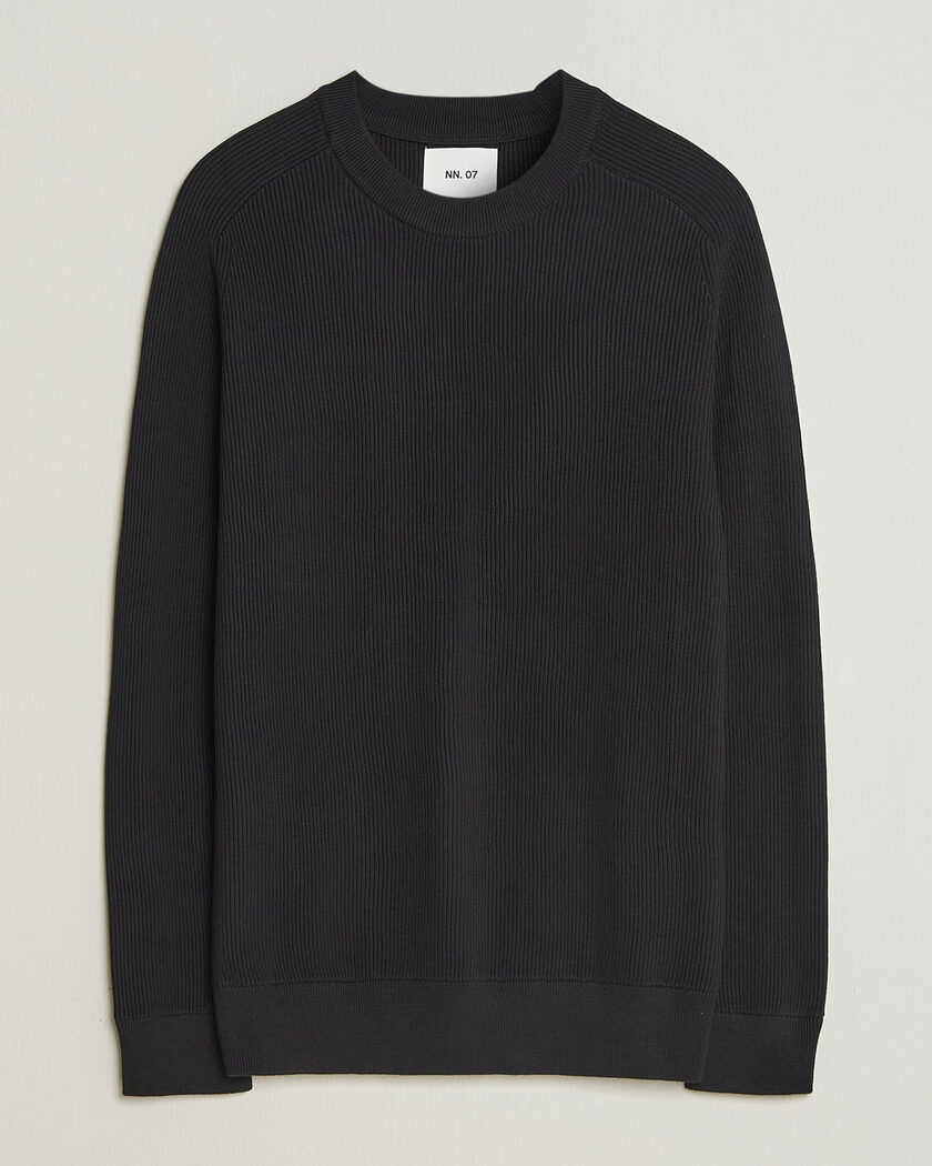 NN07 Kevin Cotton Knitted Sweater Black – Musta