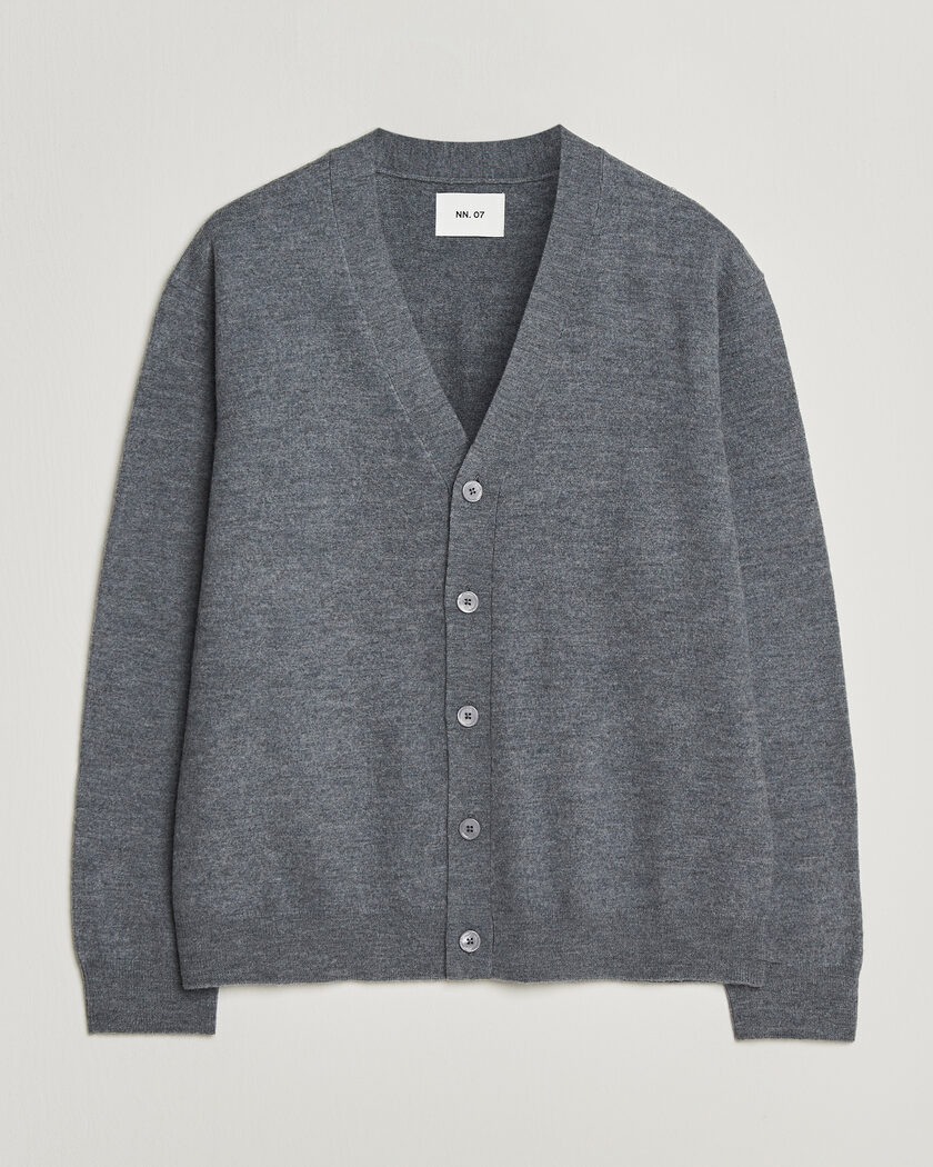 NN07 Jasper Wool Knitted Cardigan Grey Melange – Harmaa